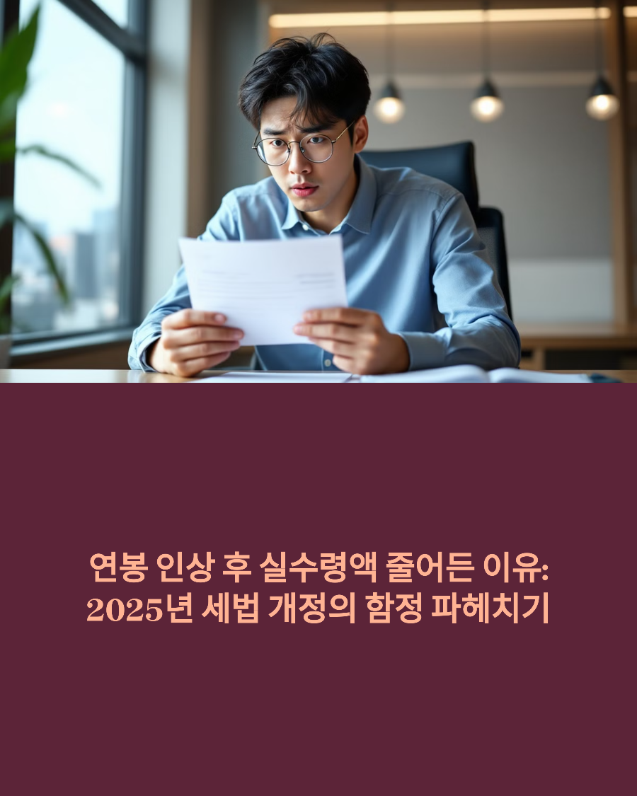 연봉 인상 후 실수령액 줄어든 이유 2025년 세법 개정의 함정 파헤치기