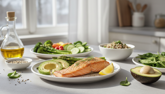 50대 건강 관리를 위한 단백질과 채소 위주의 건강한 식단