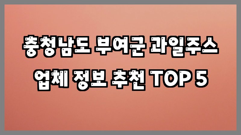 충청남도 부여군 과일주스