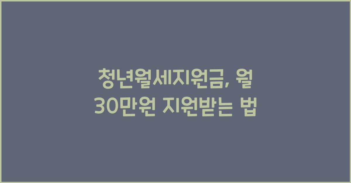 청년월세지원금