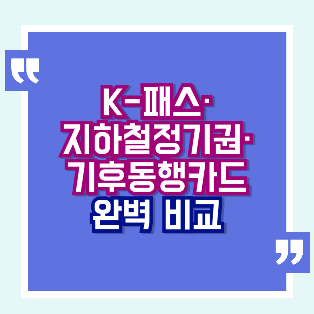 K-패스정기권기후동행카드