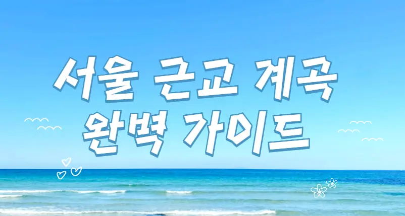 서울 근교 계곡 완벽 가이드