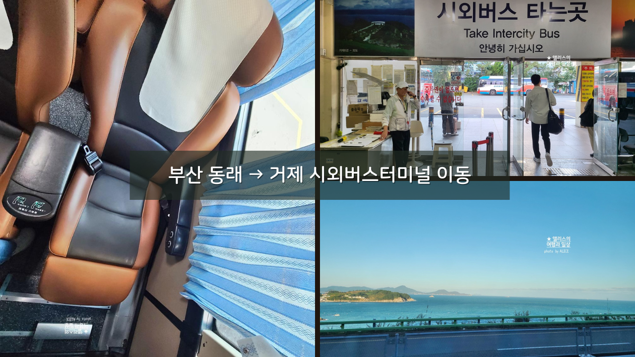 부산 동래 &rarr; 거제 시외버스터미널, 시외버스 탑승후기 가격 시간