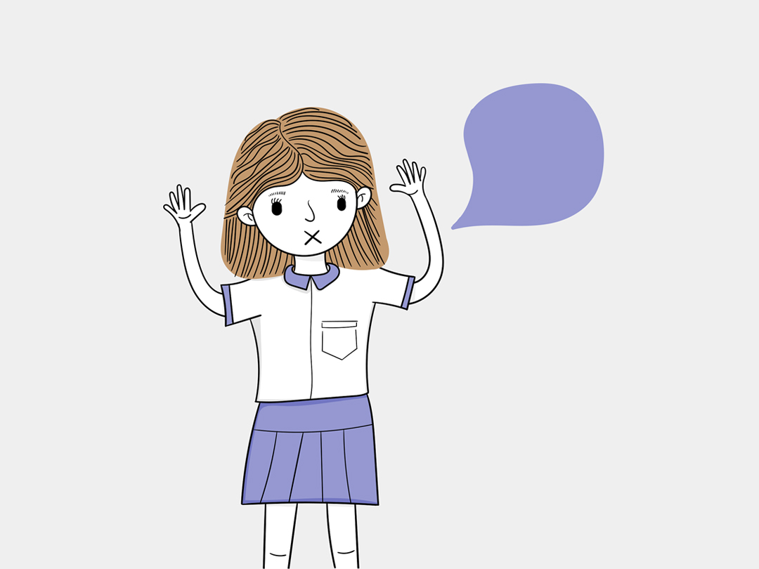 침묵, 조용, 맹세, 말풍선 일러스트