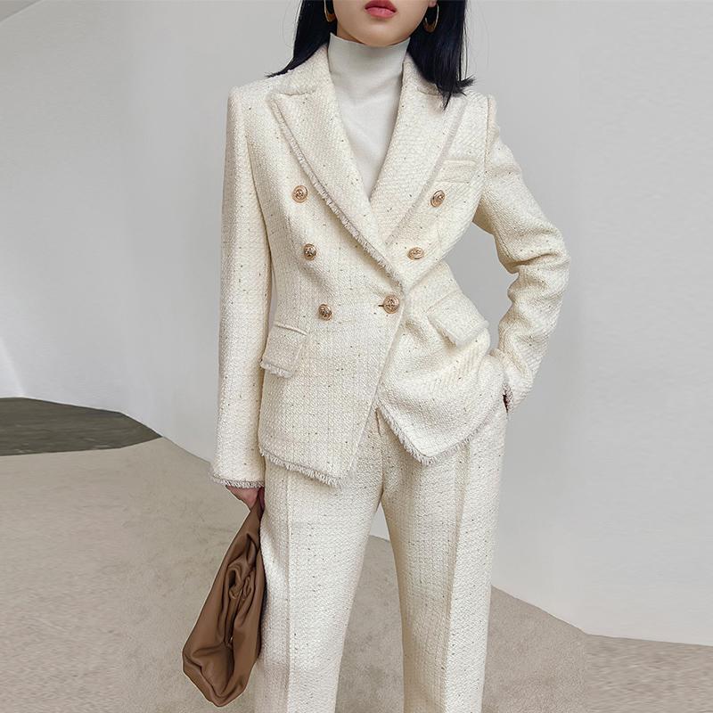 트위드투피스 셋업 여자면접복장 이하늬정장 여자웨딩수트 여우팀장 프로필사진룩