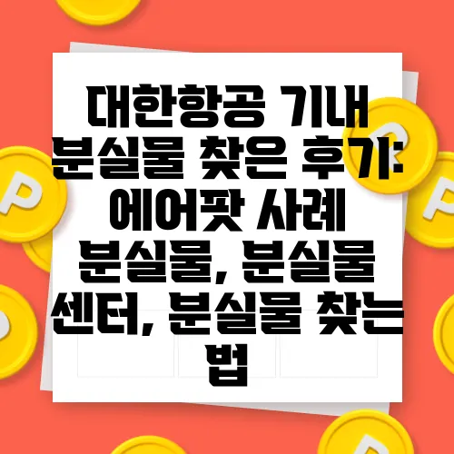 대한항공 기내 분실물 찾은 후기: 에어팟 사례 분실물, 분실물 센터, 분실물 찾는 법