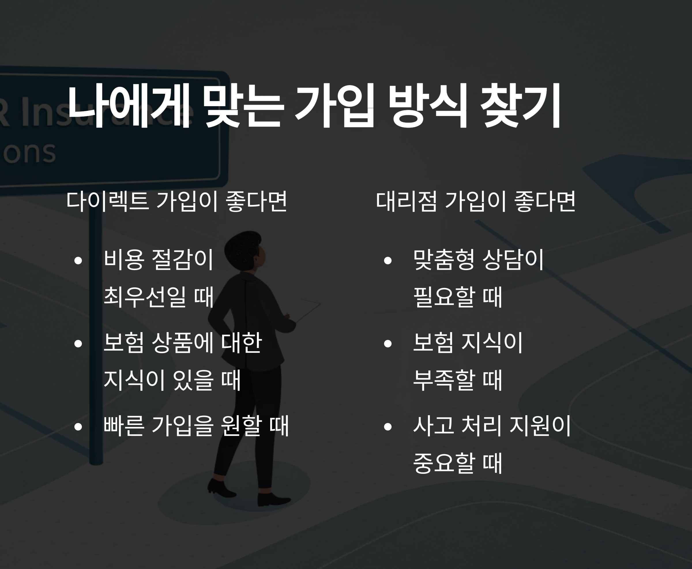 나에게 맞는 자동차 보험 가입 방법 고르기