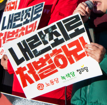 내란죄 피켓 사진