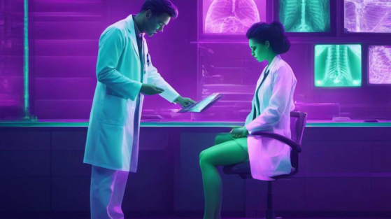 남녀 의사들의 대화 모습