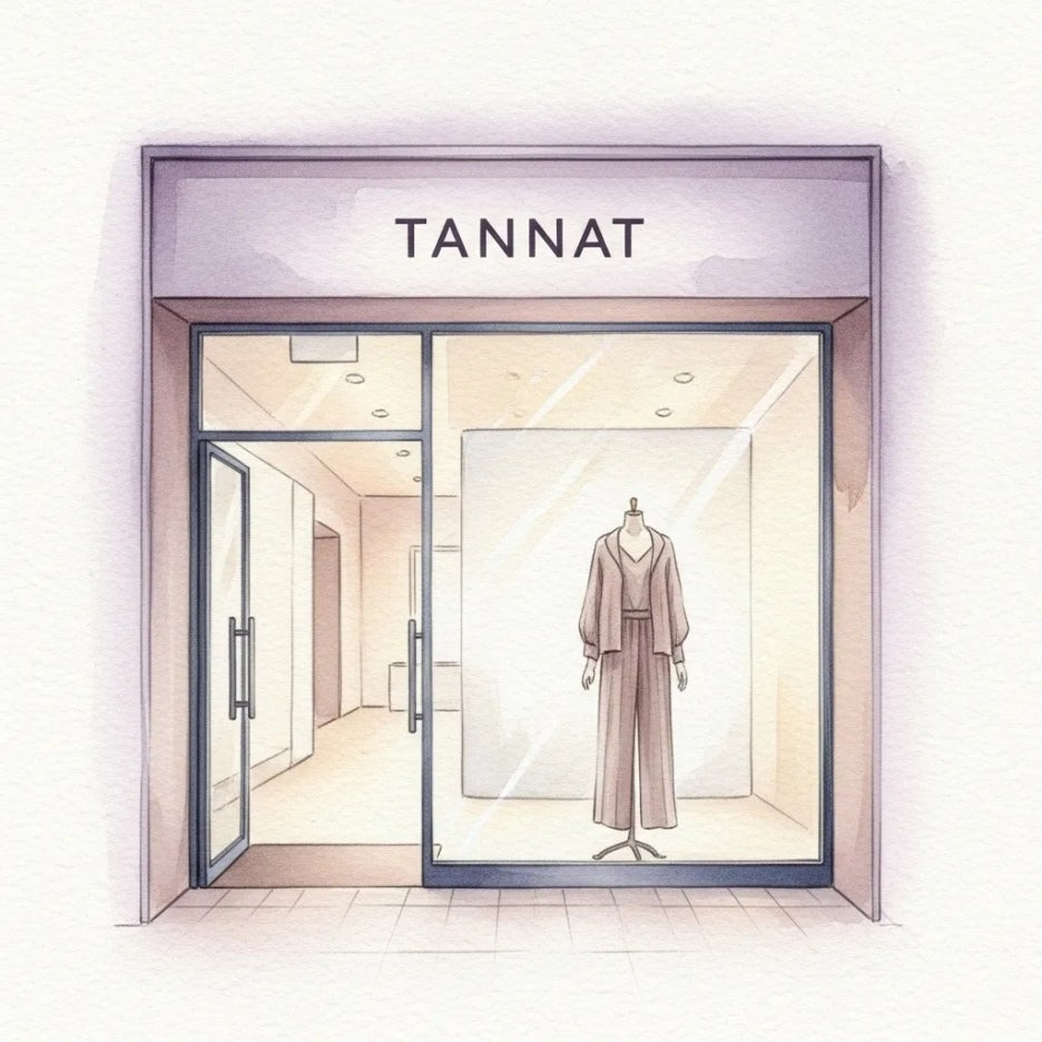 깔끔하고 세련된 분위기의 타낫 쇼룸 입구