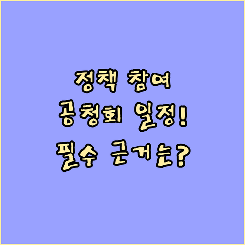 정책 결정 과정 참여를 위한 공청회 ..