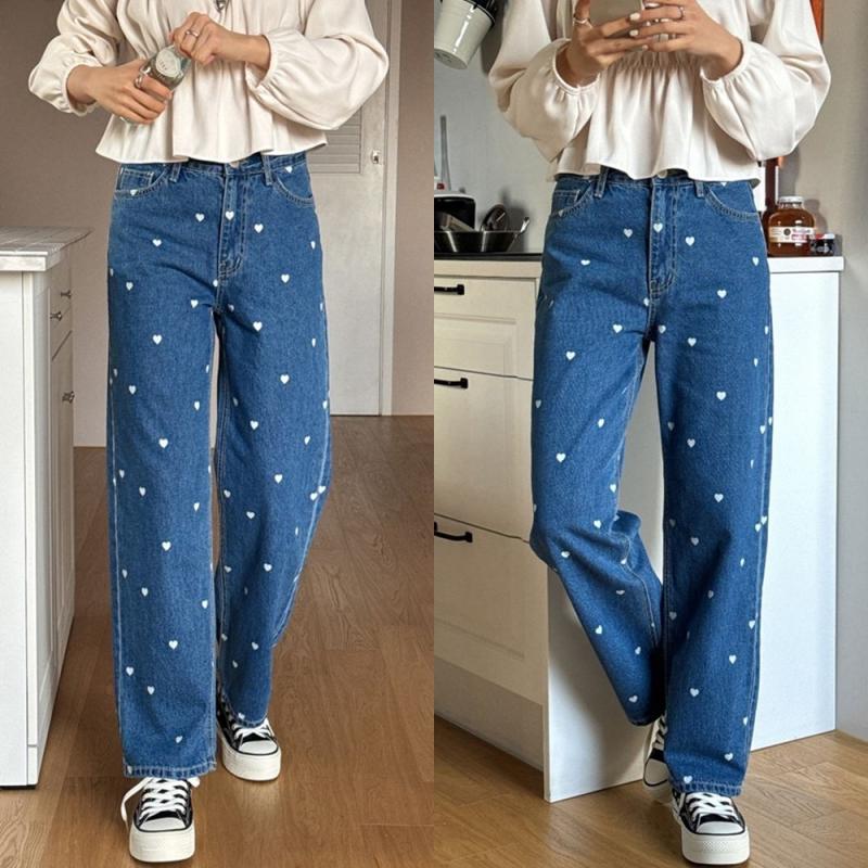 하트청바지 하트데님 키작녀 키큰여자 청바지