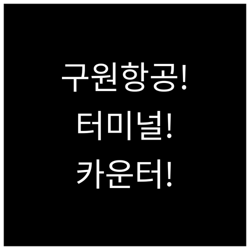 구원항공 인천공항 이용 터미널과 카운..