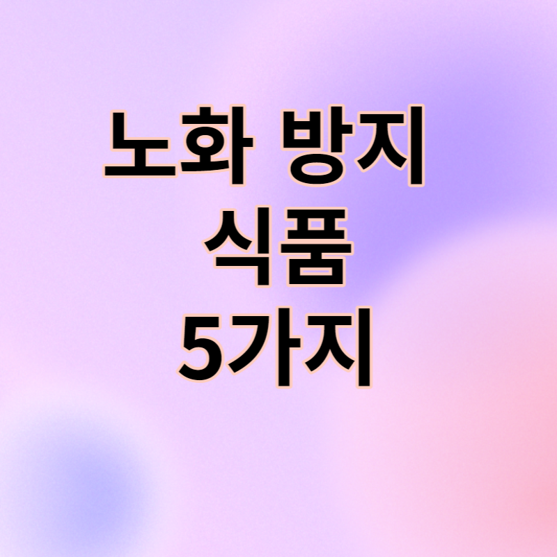 노화방지 식품