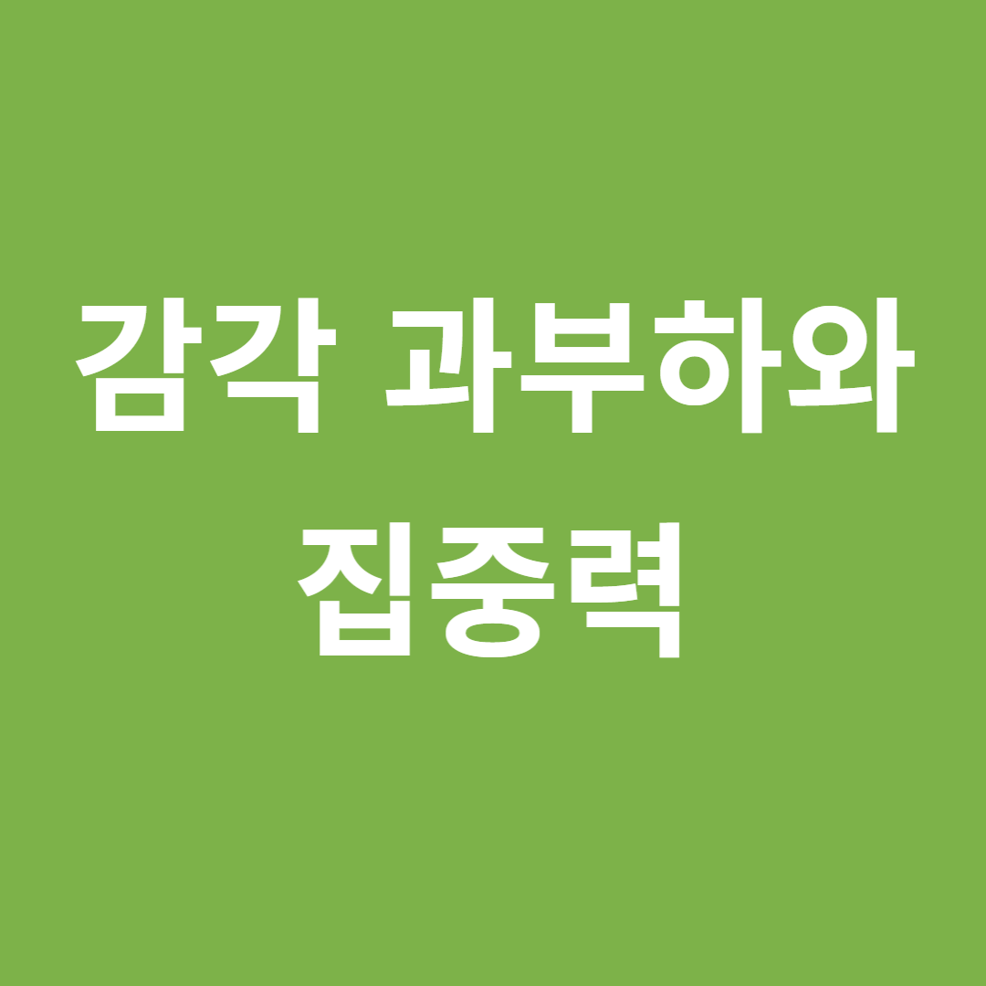 감각 과부하가 집중력에 미치는 영향
