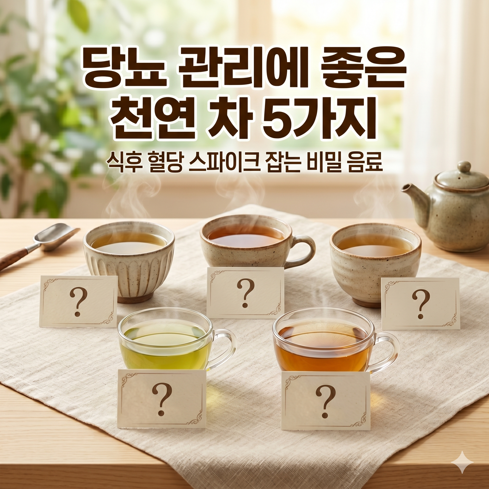 혈당 관리에 도움을 주는 당뇨에 좋은 차 5가지와 올바른 음용법