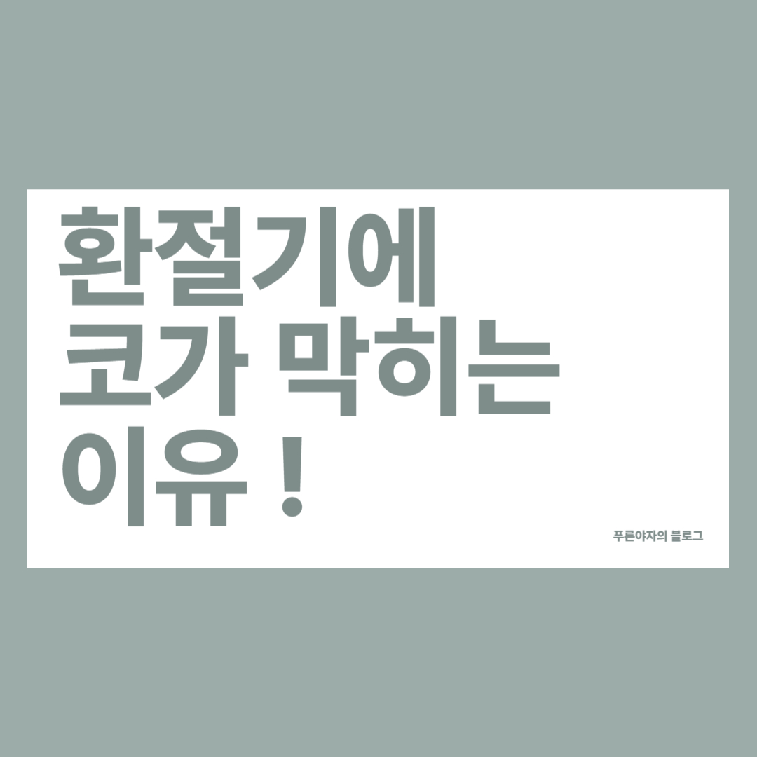 환절기에 코가 막히는 이유