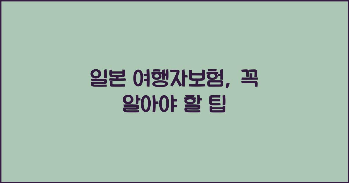 일본 여행자보험