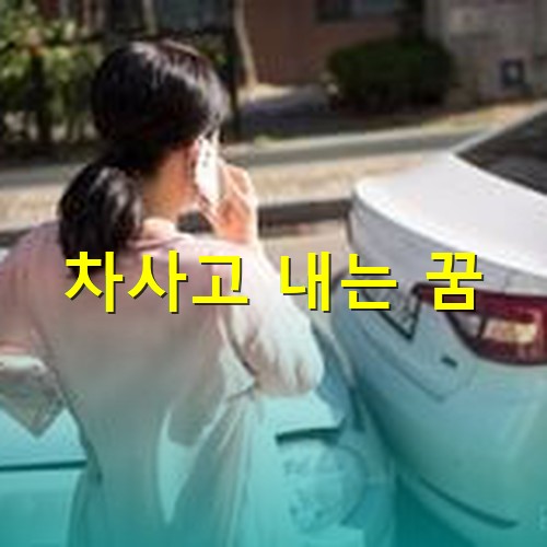 운전하다-앞차를-박아버리고-보험회사에-전화하는-아주머니