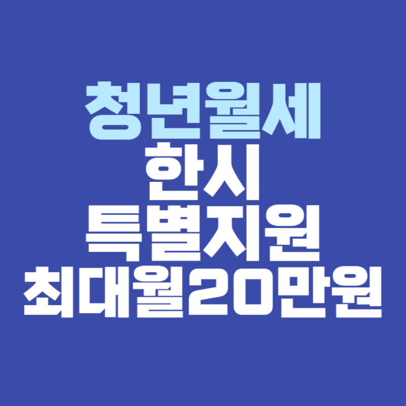 청년월세 한시 특별지원