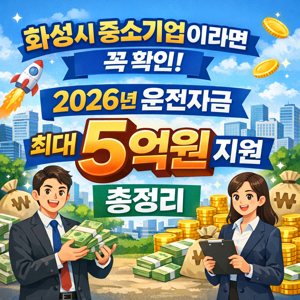 화성시 중소기업이라면 꼭 확인! 2026년 운전자금 최대 5억원 지원 총정리