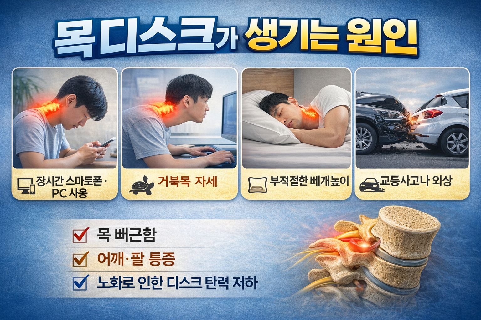 목 디스크가 생기는 원인