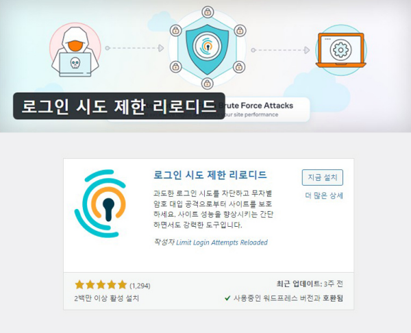 Limit Login Attempts Reloaded 워드프레스 플러그인