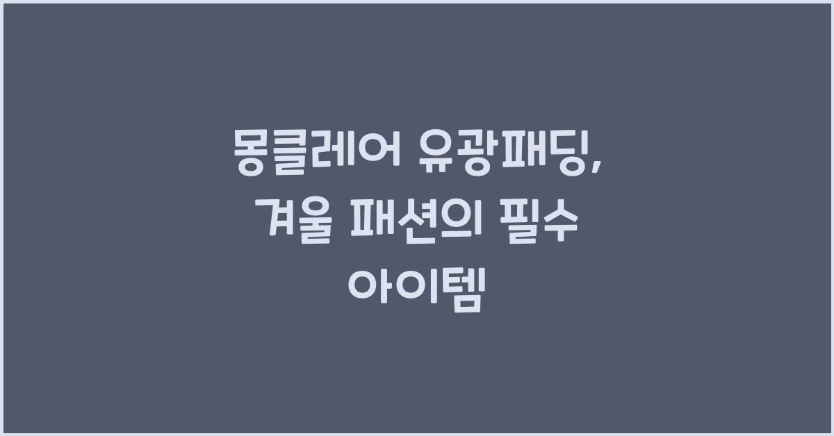 몽클레어 유광패딩