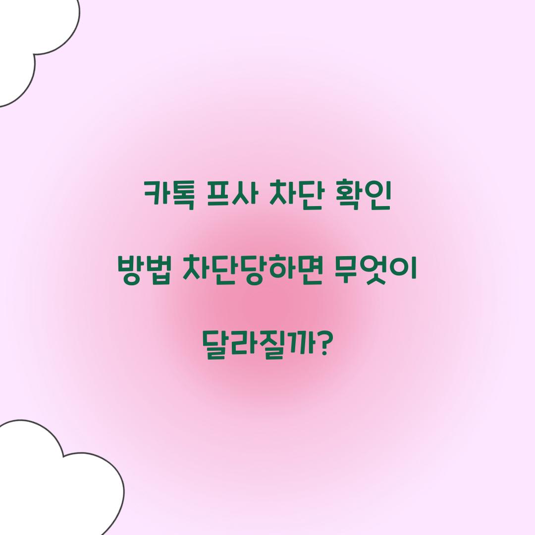 카톡 프사 차단