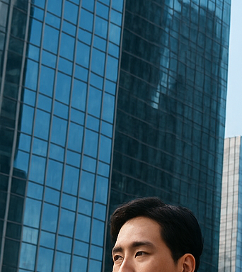 증권사 앞 바쁜 직장인들