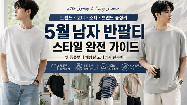 5월 남자 반팔티 스타일