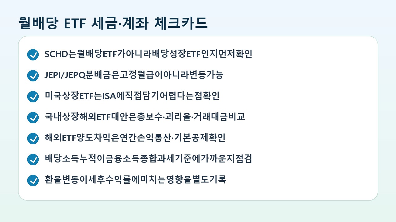 월배당 ETF 세금 계좌 체크카드
