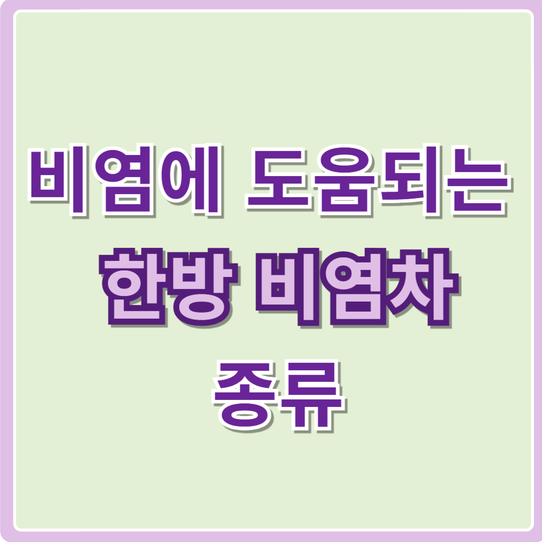 비염에 도움되는 한방 비염차 종류