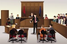 법정에서-변호사가-피고인을-보호하기-위해-열심히-변호하는-일러스트