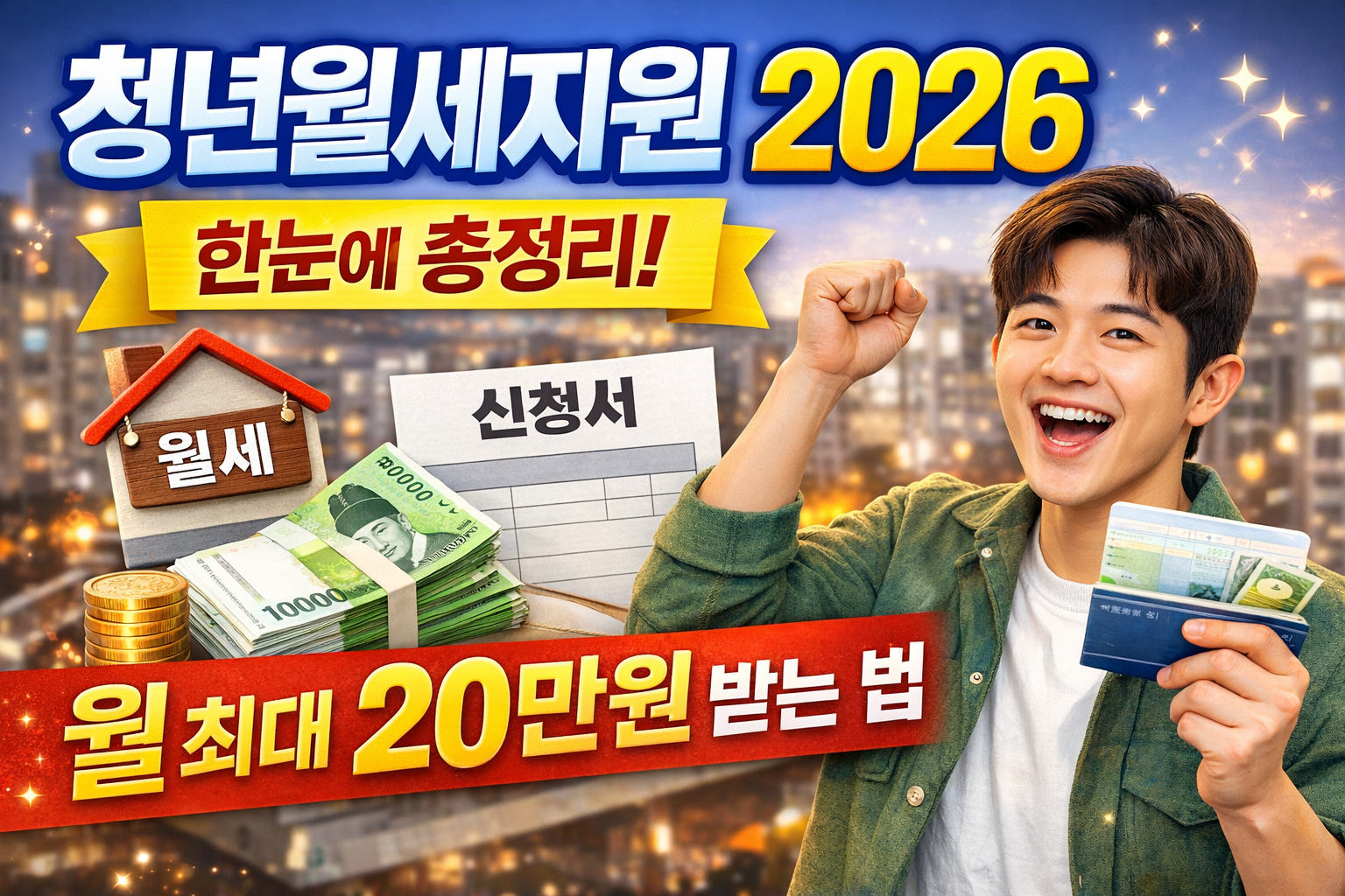 청년월세지원 2026 신청방법 총정리 (조건&middot;자격&middot;월 최대 20만원 지원)