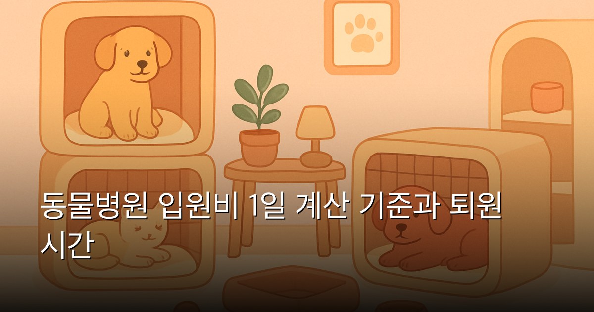 동물병원 입원비 1일 계산 기준과 퇴원 시간