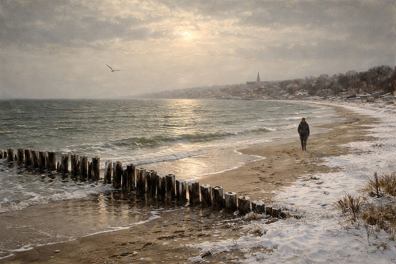 겨울 바다 산책 관련 사진