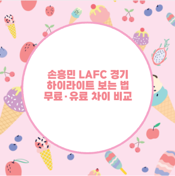손흥민 LAFC 경기 하이라이트 보는 법 무료&middot;유료 차이 비교