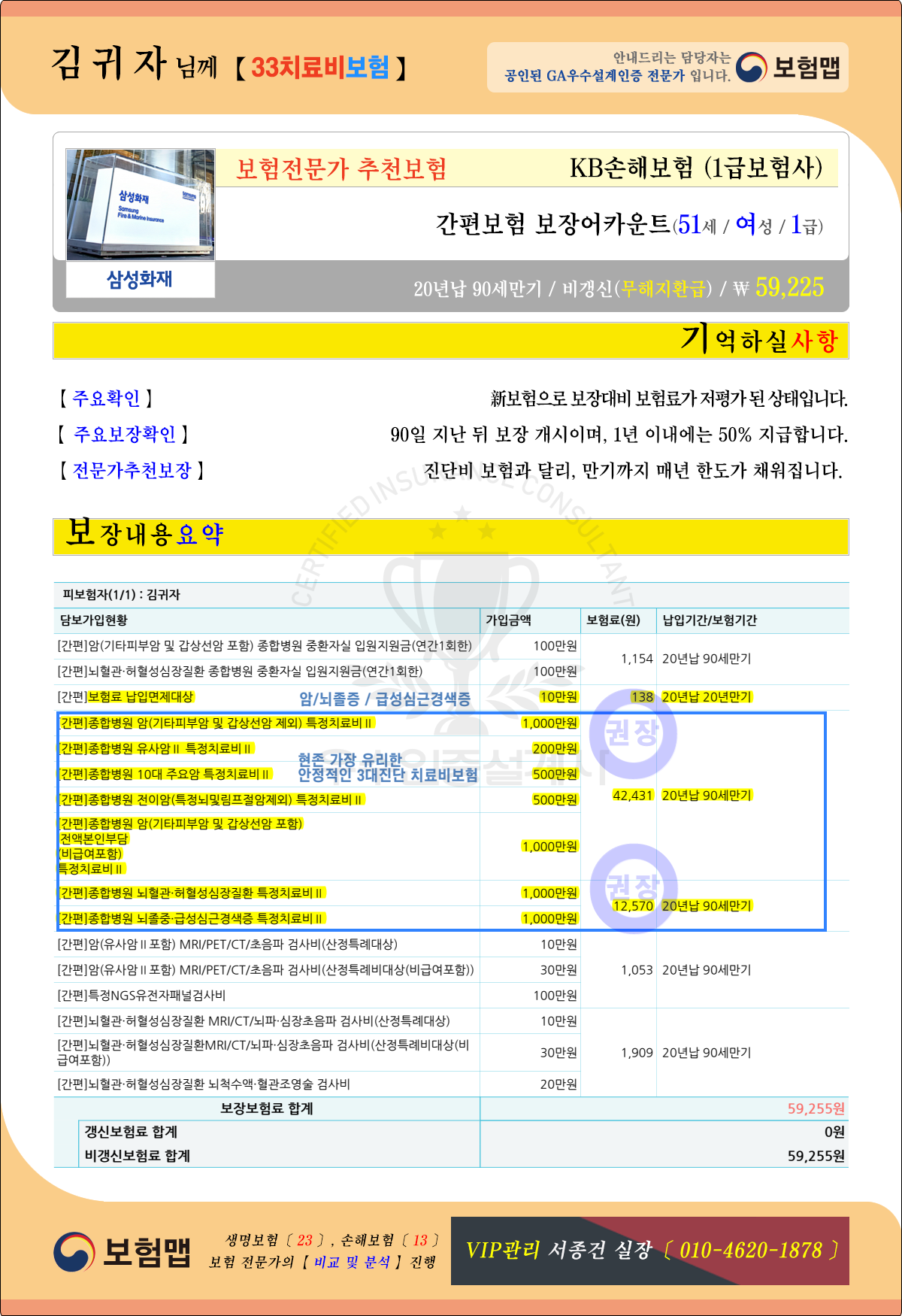 33치료비보험추천