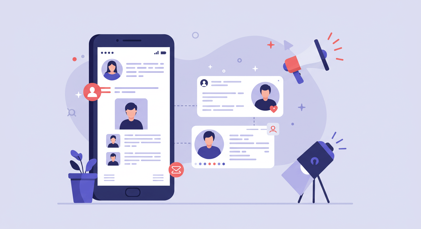 인플루언서 관점의 카톡 피드형 UI