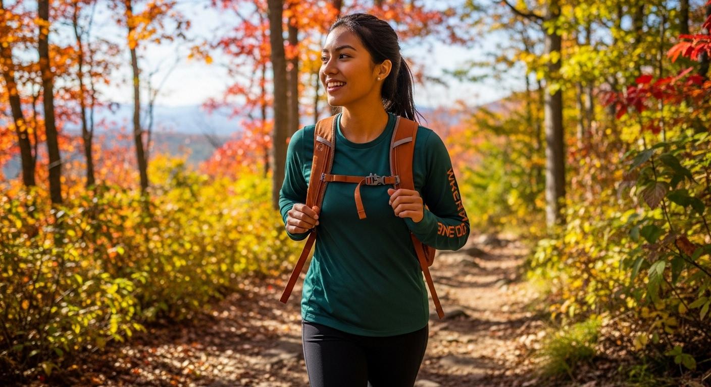 가을 등산 티셔츠