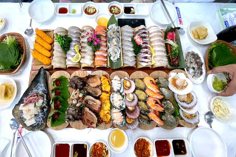 회 한접시 식사