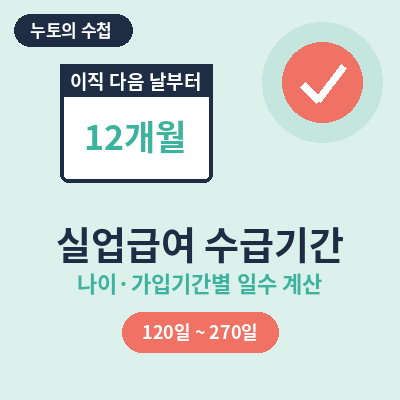 실업급여 수급기간 나이 가입기간별 일수