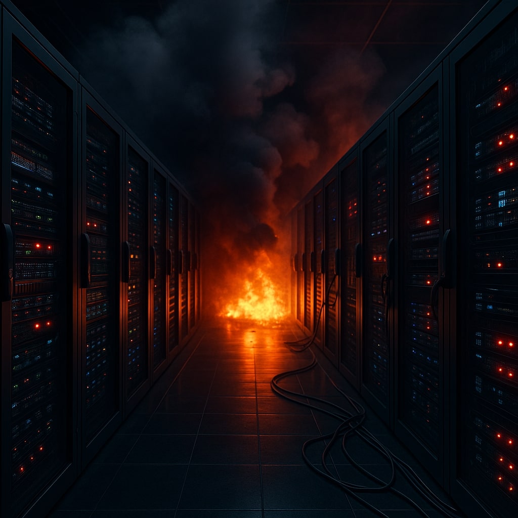 화재가 발생한 데이터센터 서버실 내부