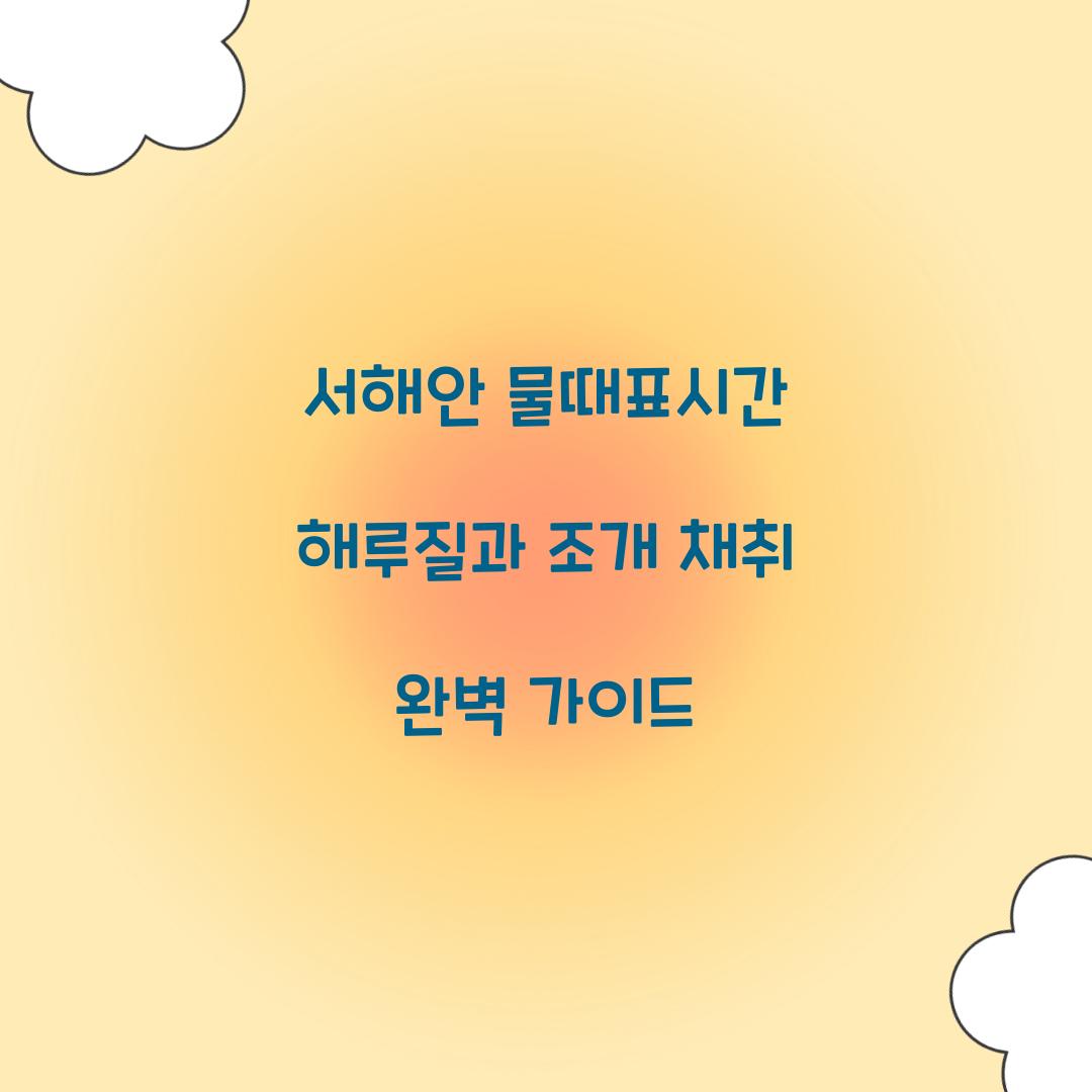 서해안 물때표시간