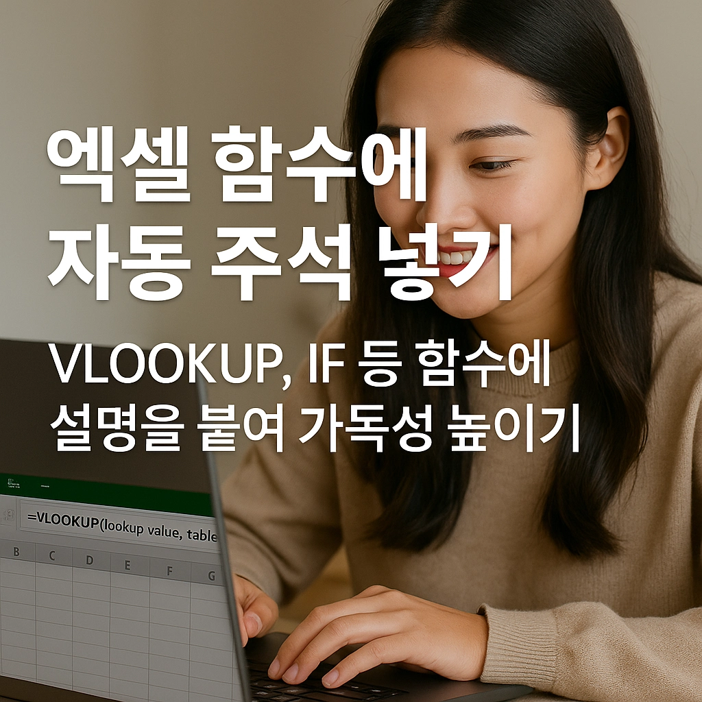 엑셀 함수에 자동 주석 넣기 – VLOOKUP, IF 등 함수에 설명을 붙여 가독성 높이기