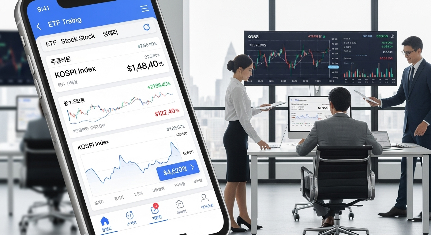 주식과 ETF 투자의 접근성과 한국 시장의 잠재력을 시각화