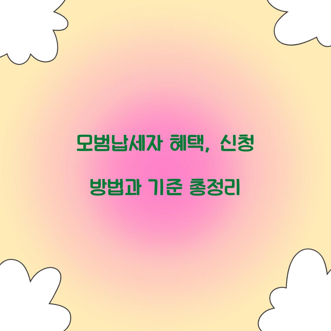 모범납세자 혜택