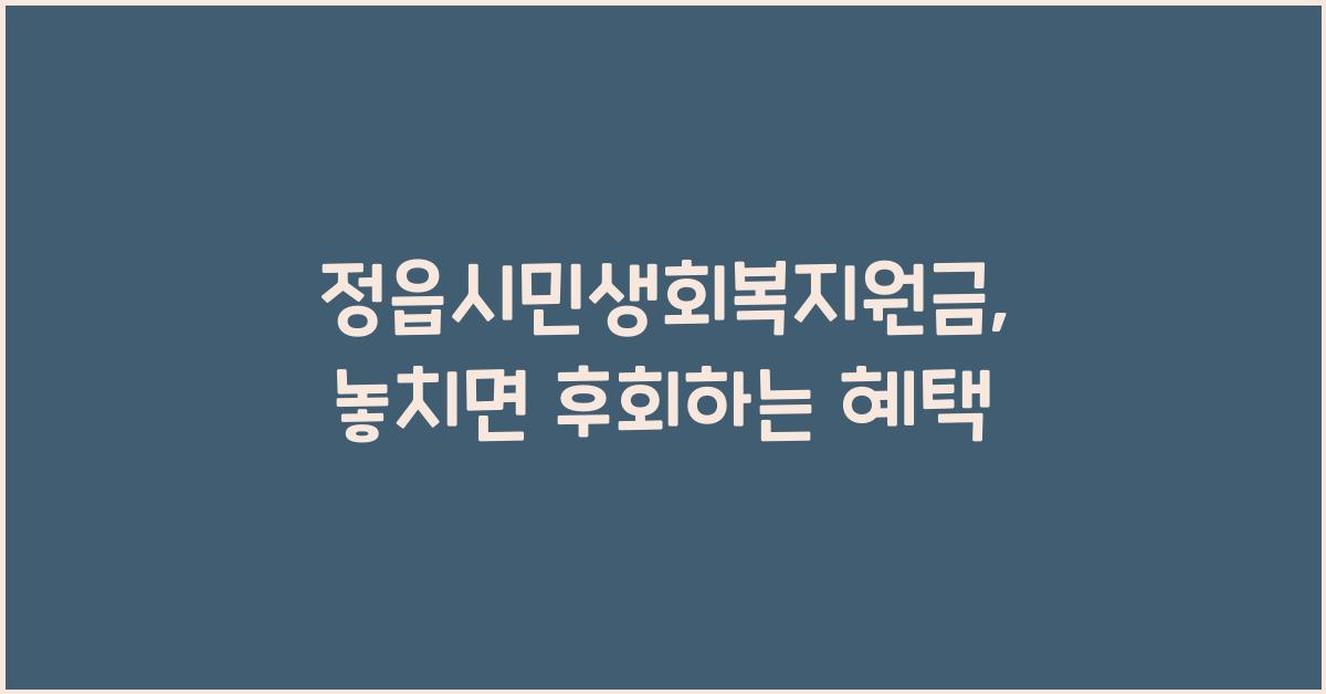 정읍시민생회복지원금