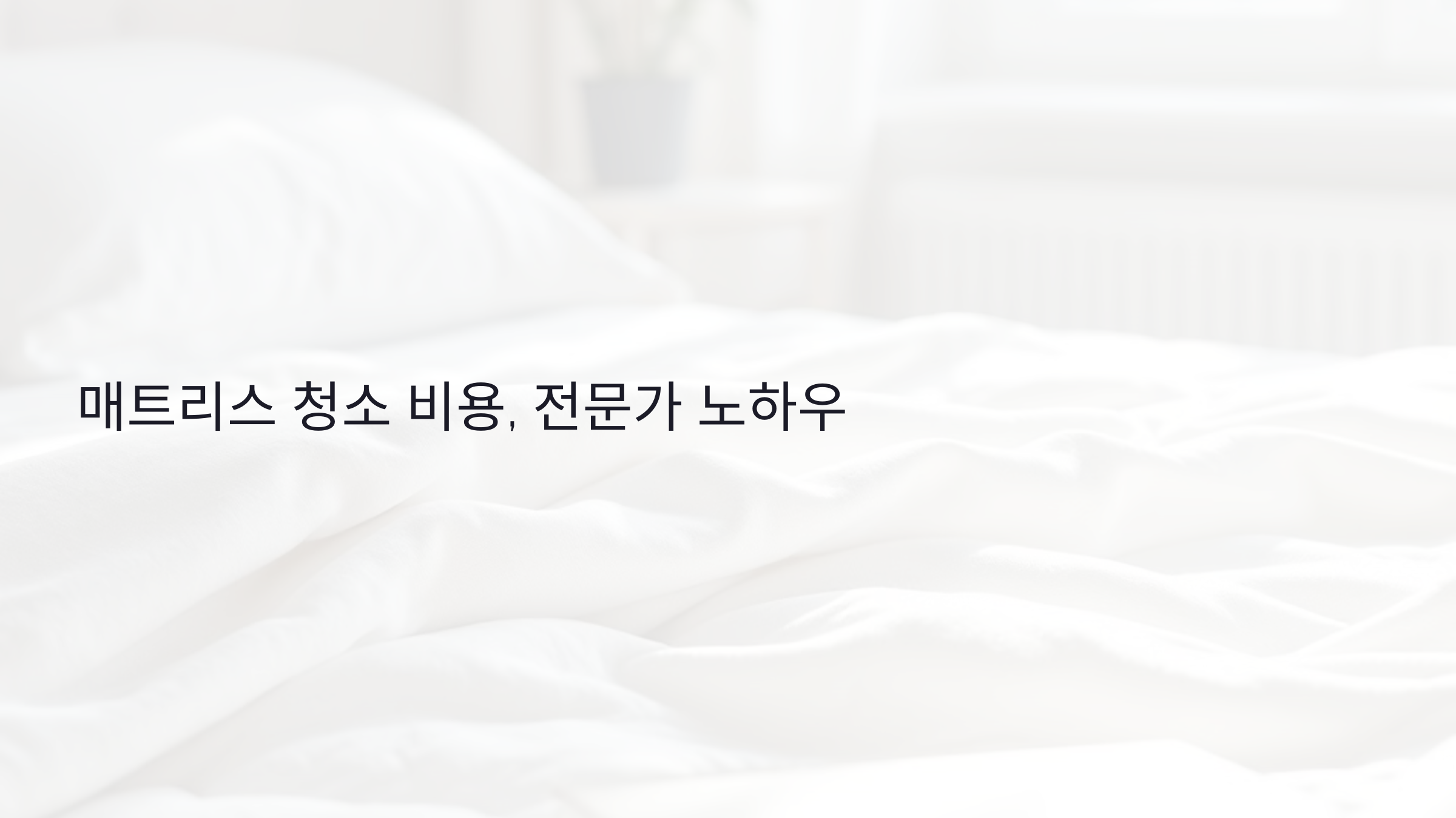 매트리스 청소 비용 절약 + 퀄리티 높이는 전문가 노하우